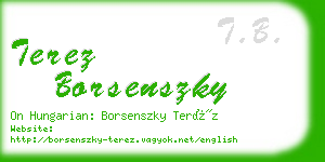 terez borsenszky business card